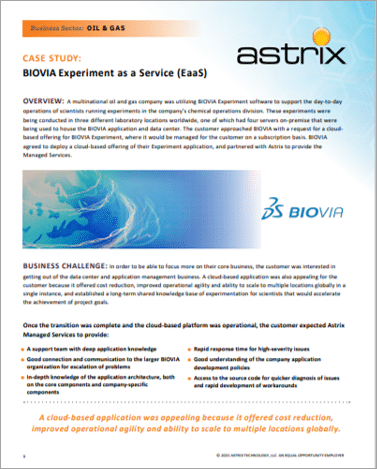 CASE STUDY: BIOVIA Experiment as a Service (EaaS)