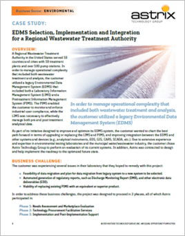 EDMS Selection, Implementation and Integration for a Regional Wastewater Treatment Authority