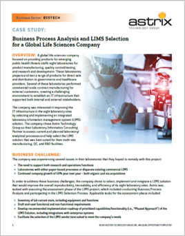 Case Study - LIMS Selection and Business Process Analysis