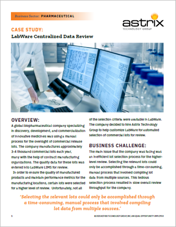 CASE STUDY:  Labware Centralized Data Review