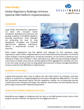 Global Regulatory Redesign Achieves Optimal RIM Platform Implementation
